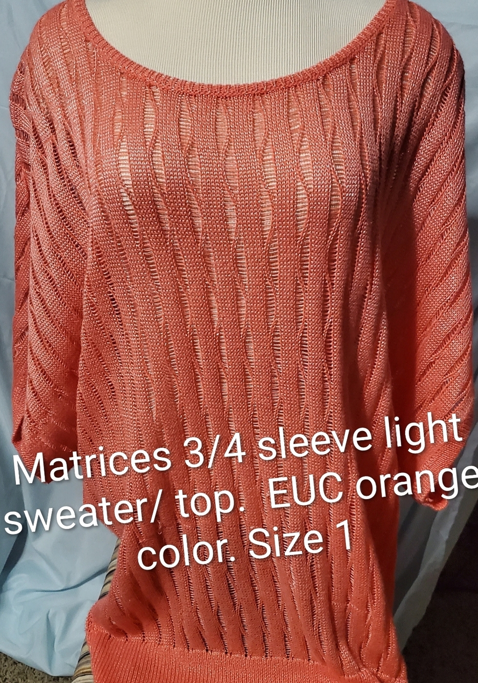 Maurices Open-Knit Scoop Neck Sweater in Coral